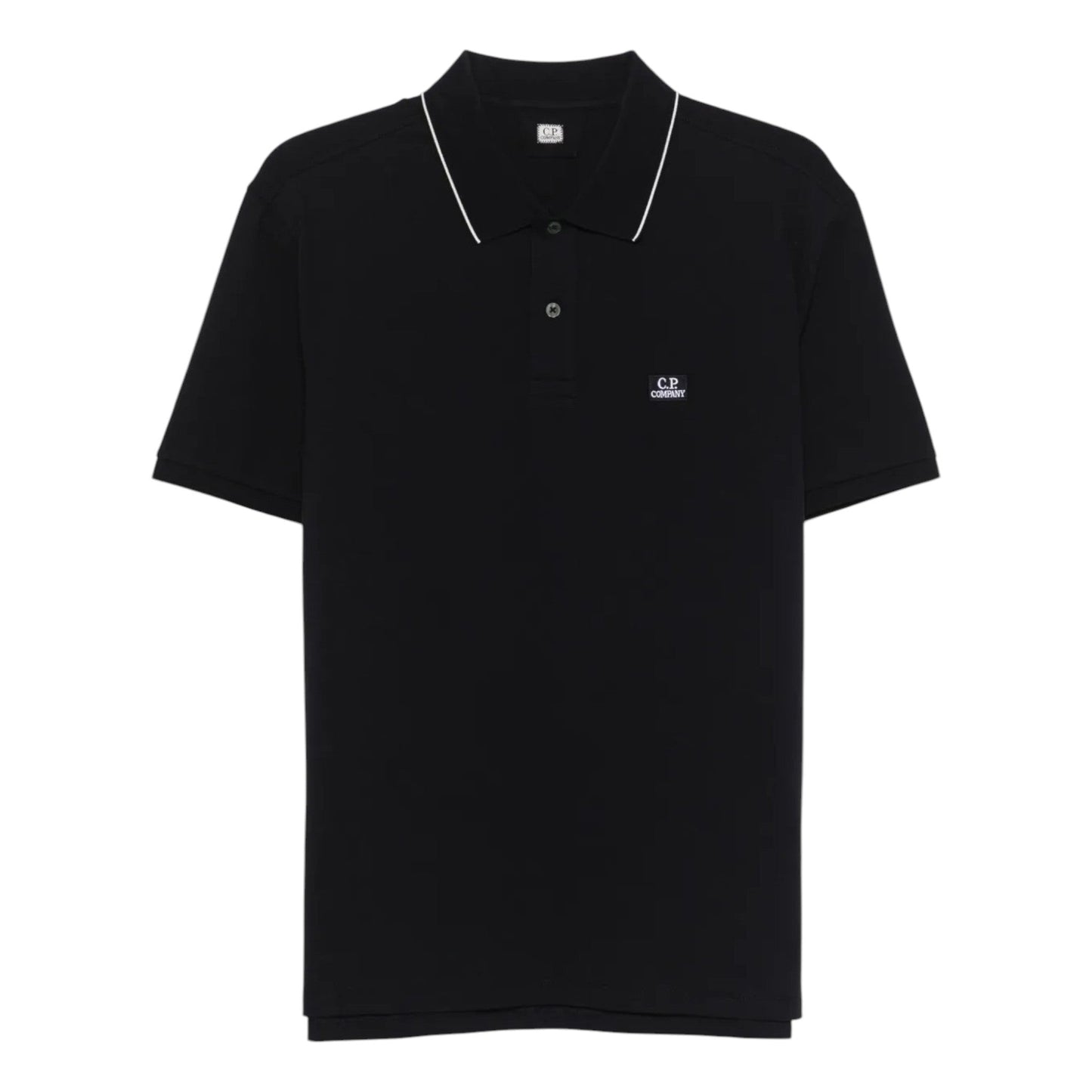 C.P Company Black Cotton Polo Shirt