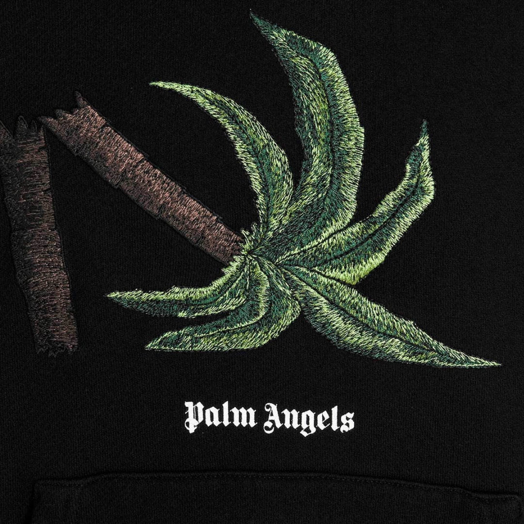 Palm Angels Broken Palm Tree Logo Black Hoodie