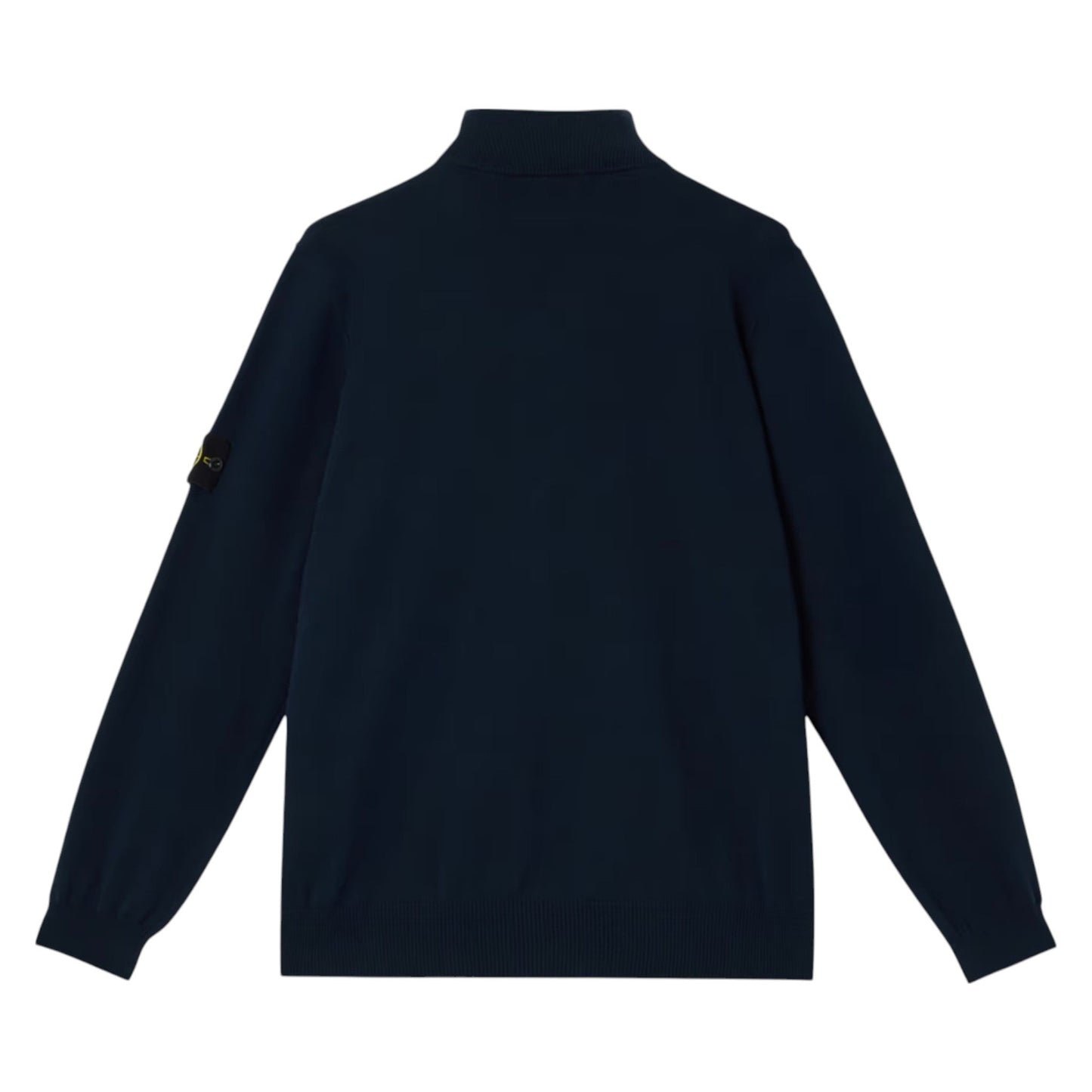 Stone Island 1/4 Zip Navy Ribbed Collar Sweatshirt