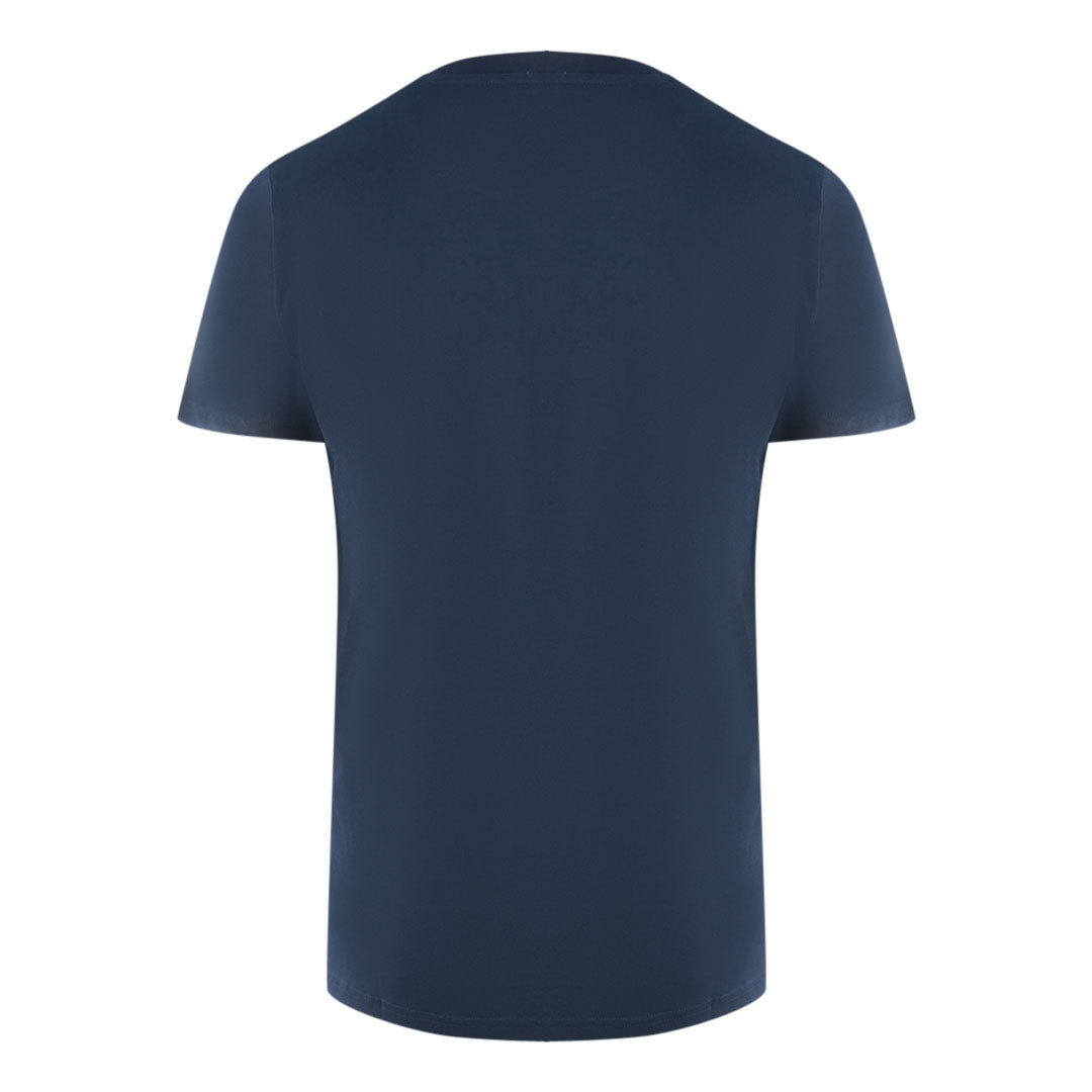 Aquascutum London Tonal Aldis Logo Navy Blue T Shirt - Style Centre Wholesale