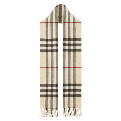 BURBERRY 8077884 The Burberry Check cashmere scarf Beige SCARF MALE One Size