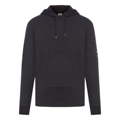 C.P. Company Diagonal Raised Fleece Pocket Lens Black Hoodie