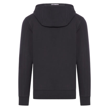 C.P. Company Diagonal Raised Fleece Pocket Lens Black Hoodie