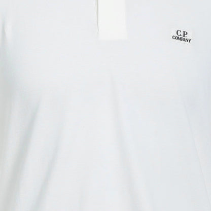 C.P Company Stretch Piquet White Polo Shirt
