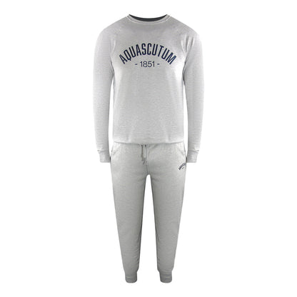 Aquascutum Aa_Ow04_St002 Oldchool Crewneck Grayel St002 Grey Creckneck And Track Pants Set Male - Style Centre Wholesale