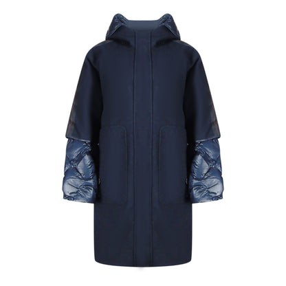 Parajumpers Joy Navy Blue Oversize Long Hooded Down Jacket S