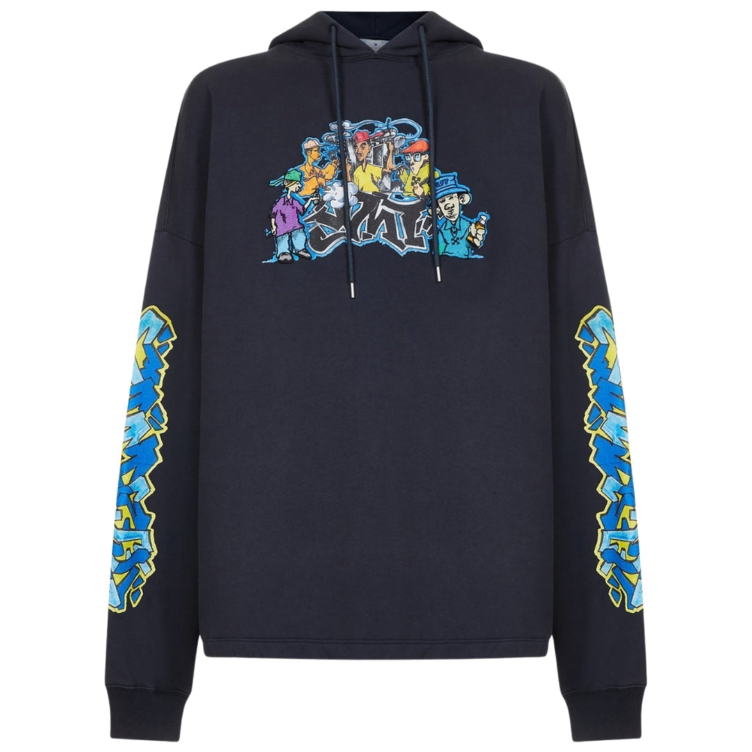 Off-White Graff Pupp Long Skate Hoodie Outerspace S