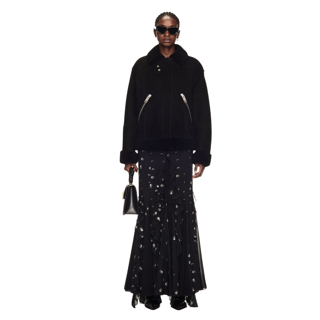 Off-White Round Shoulder Shearling Jacket IT38
