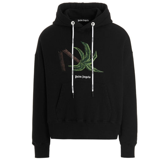 Palm Angels Broken Palm Tree Logo Black Hoodie
