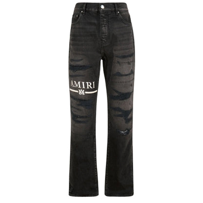 Amiri MA Bar Logo Straight Fit Aged Black Denim Jeans W31 L32 / 32L