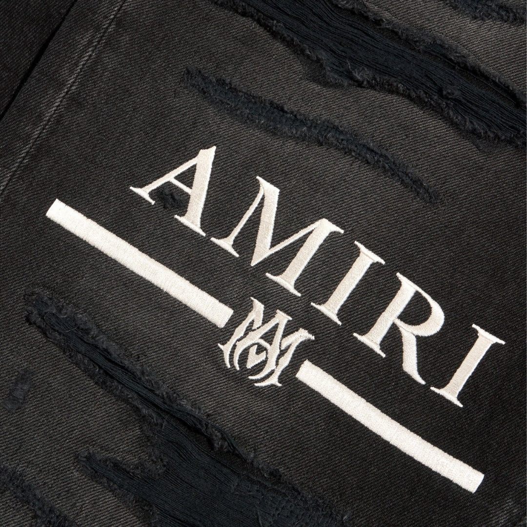 Amiri MA Bar Logo Straight Fit Aged Black Denim Jeans W31 L32 / 32L