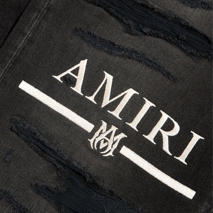 Amiri MA Bar Logo Straight Fit Aged Black Denim Jeans W31 L32 / 32L