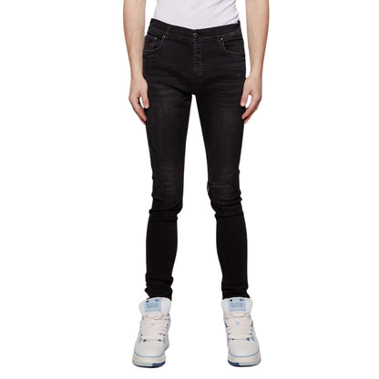 Amiri Slim Fit Distressed Amiri Logo Aged Black Denim Jeans W31 L32 / 32L