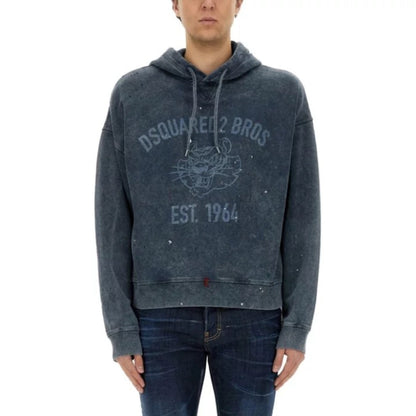 Dsquared2 Distressed Cypro Hoodie Navy Blue S