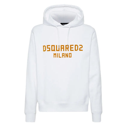 Dsquared2 Cool Fit Hoodie White Ochre Print S