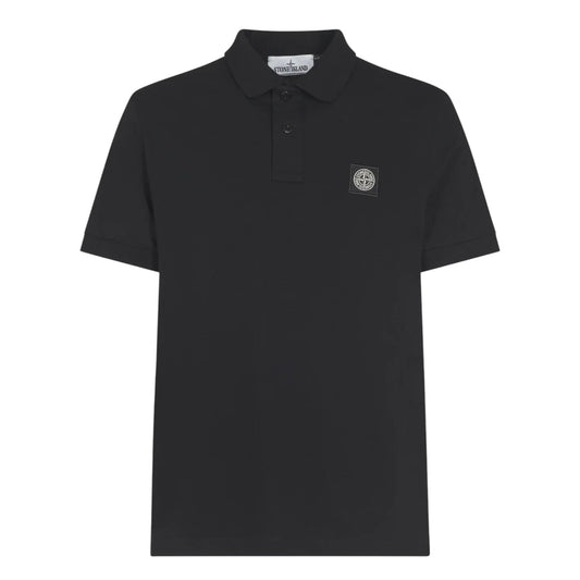 Stone Island Black Cotton Polo