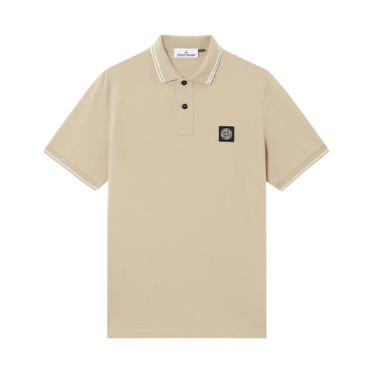 Stone Island Organic Cotton Elastane Pique Desert Polo Shirt