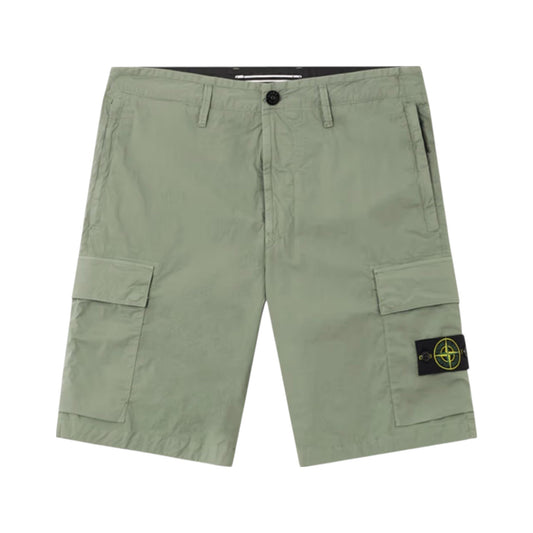 Stone Island Stretch Cotton Tela 'Paracadute' Sage Green Cargo Shorts