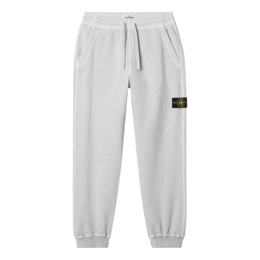 Stone Island Malfile Fleece 'Old' Effect Pearl Grey Sweatpants
