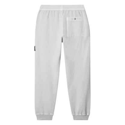 Stone Island Malfile Fleece 'Old' Effect Pearl Grey Sweatpants