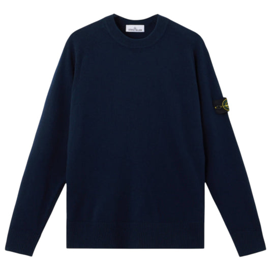 Stone Island Light RWS Geelong Wool Navy Raglan Sleeves Sweatshirt