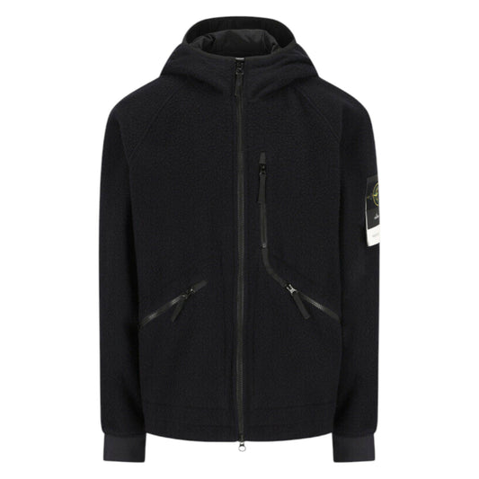 Stone Island Virgin Wool And Nylon Navy Jacket