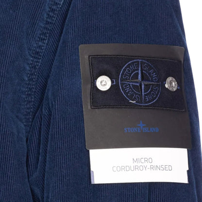 Stone Island Micro Corduroy Rinsed Bomber Navy Jacket