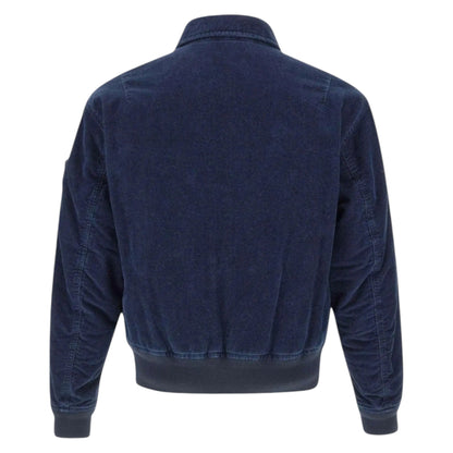 Stone Island Micro Corduroy Rinsed Bomber Navy Jacket