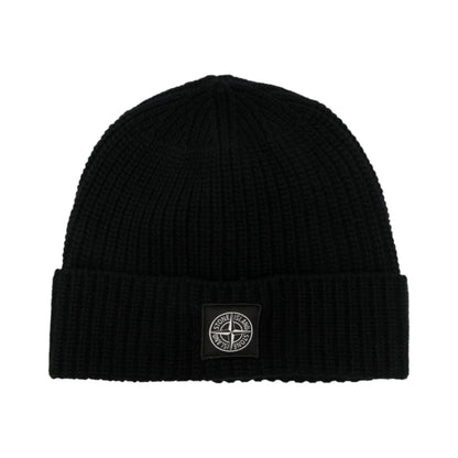 Stone Island Black Beanie