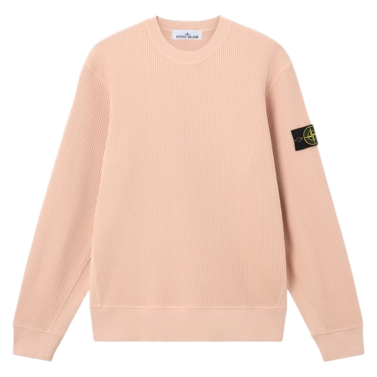 Stone Island Organic Cotton Waffle Fleece Plaster Pink Sweatshirt