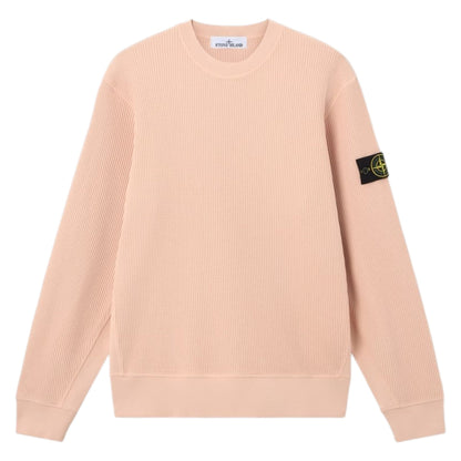 Stone Island Organic Cotton Waffle Fleece Plaster Pink Sweatshirt