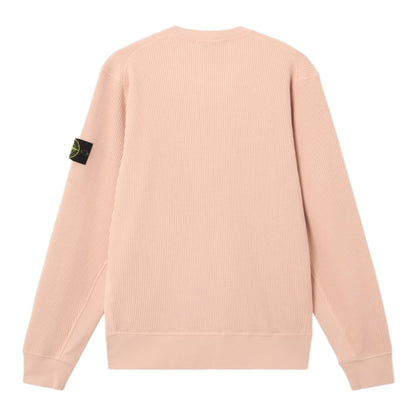 Stone Island Organic Cotton Waffle Fleece Plaster Pink Sweatshirt