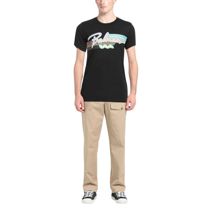BALMAIN VH1EF000G039 Balmain Paris Retro Logo Black T-Shirt 0FA BLACK T-SHIRT MALE S