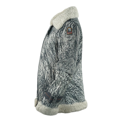 Parajumpers Haven Shearling Nine Iron Grey Leather Jacket - Style Centre Wholesale