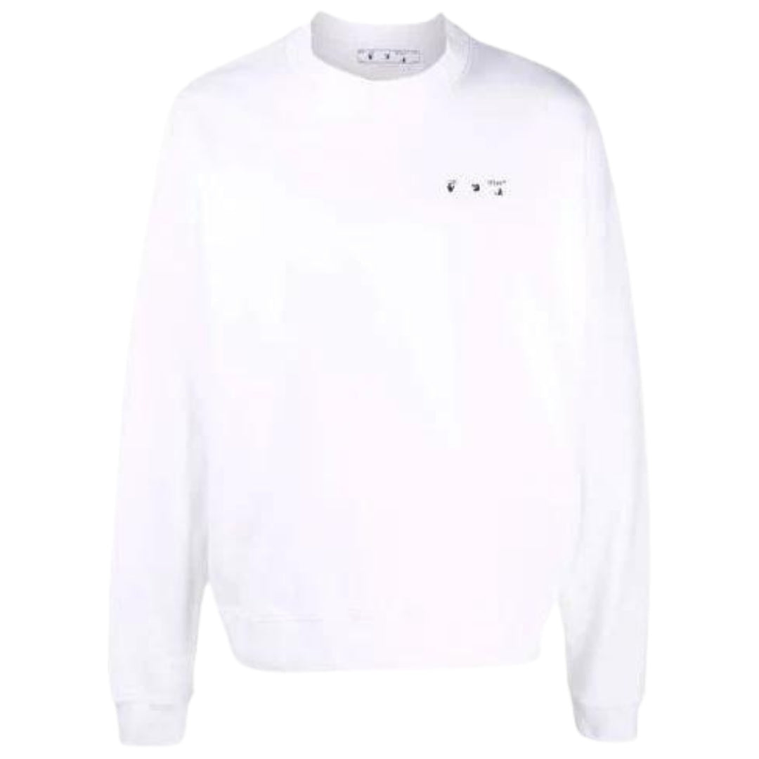 Off White Big Ow Skate Fit White Sweatshirt - Style Centre Wholesale