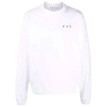 Off White Big Ow Skate Fit White Sweatshirt - Style Centre Wholesale