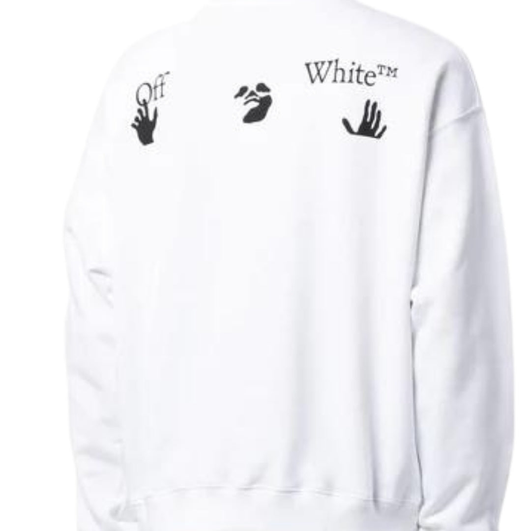 Off White Big Ow Skate Fit White Sweatshirt - Style Centre Wholesale