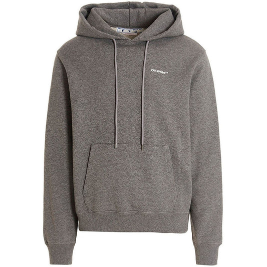 Off White Wave Outline Diag Design Grey Slim Hoodie