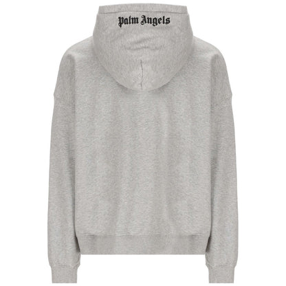 Palm Angels Embroidered Logo Grey Hoodie