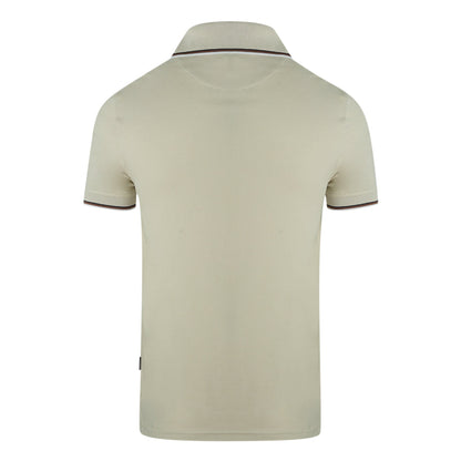 Aquascutum Brand Logo Beige Polohirt