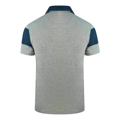 Aquascutum Colour Block Aldis Crest Chest Logo Grey Polohirt