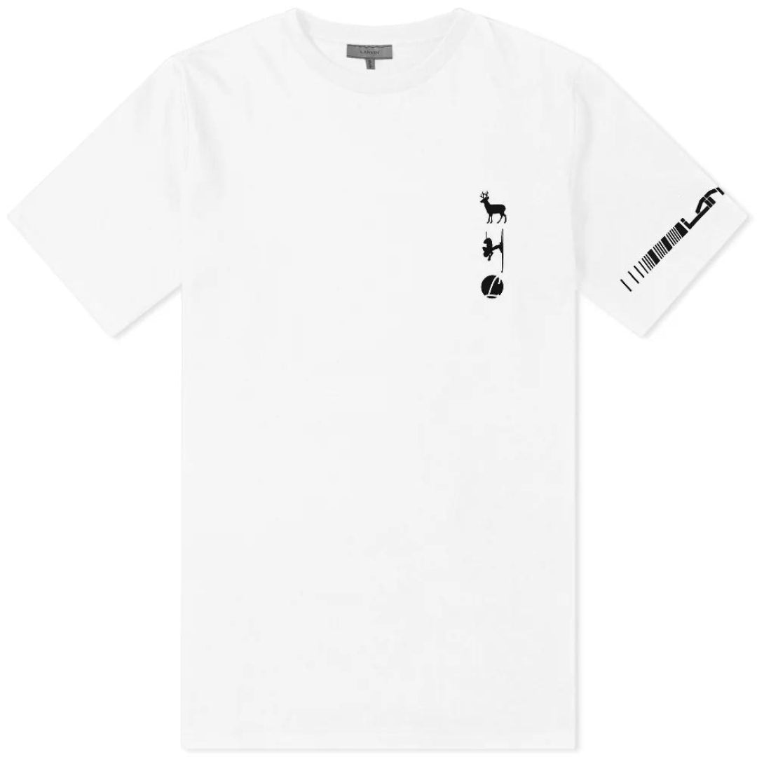 Lanvin Ski Placed Logo White T Shirt