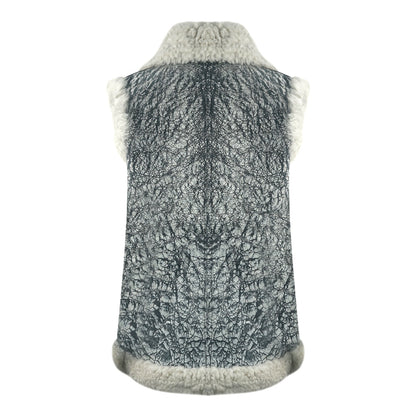 Parajumpers Sax Shearling Nine Iron Grey Leather Gilet