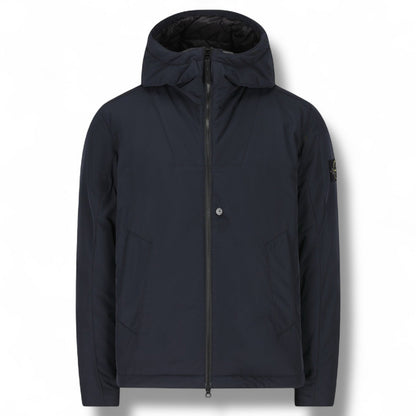 Stone Island, Navy Padded Micro Twill Jacket - True Labels