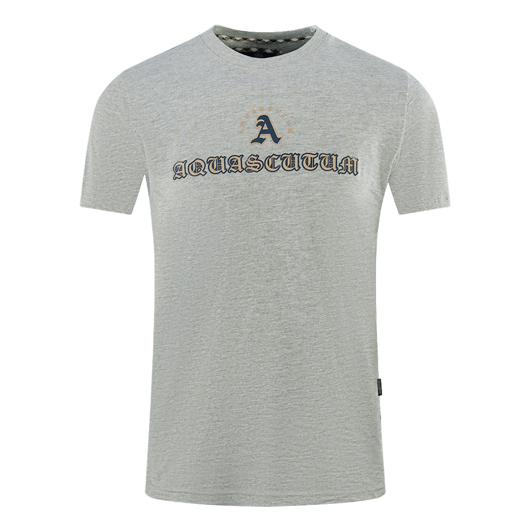 Aquascutum Script Logo Grey T Shirt - Style Centre Wholesale