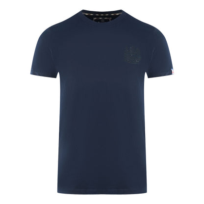 Aquascutum London Tonal Aldis Logo Navy Blue T Shirt - Style Centre Wholesale