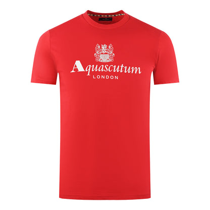 Aquascutum London Aldis Brand Logo Red T Shirt - Style Centre Wholesale