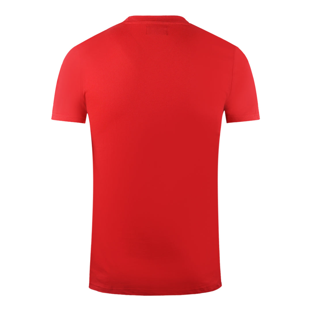 Aquascutum Large Bold London Aldis Brand Logo Red T Shirt - Style Centre Wholesale