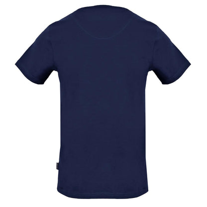 Aquascutum Stitched Aldis Logo Navy Blue T Shirt - Style Centre Wholesale